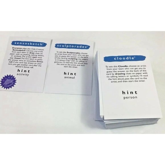 Cranium Board Game Creative Cat Blue Playing Cards Deck Replacement Parts 2004 - Picture 4 of 5